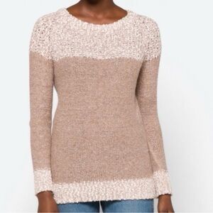 Fate Clairina Textured Colorblock Knit Pullover Sweater XL Cozy Casual